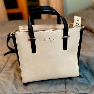 Kate Spade Blush Pink & Black Leather Medium Tote